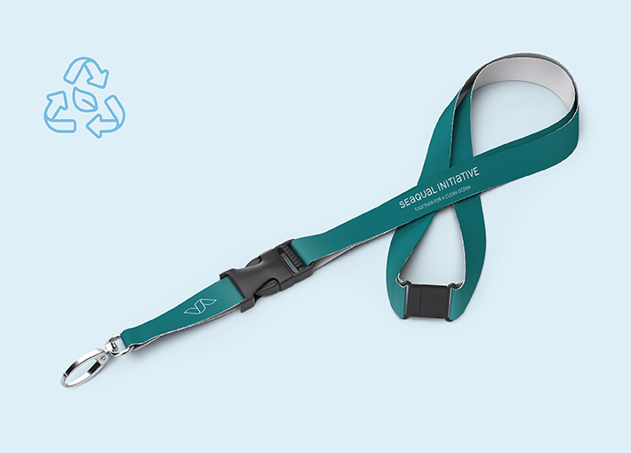 Lanyard mit Steckschnalle und Sicherheitsverschluss aus SEAQUAL® YARN | 4/0 | 15 mm