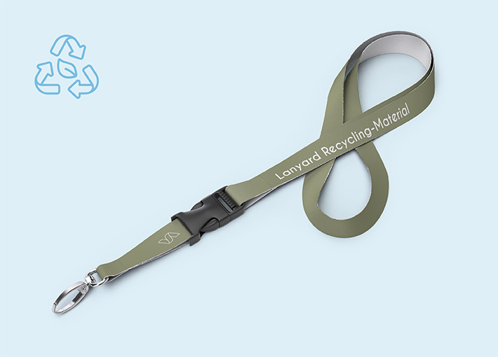 Lanyard mit Steckschnalle aus Recycling-Material | 4/0 | 25 mm