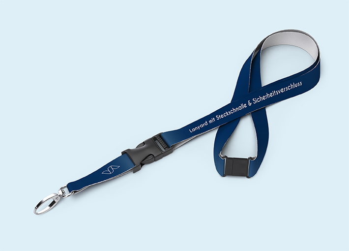 Lanyard mit Steckschnalle und Sicherheitsverschluss aus Satin | 4/0 | 20 mm
