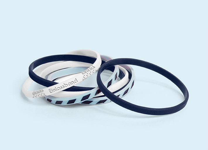 Silikonarmband schmal + farblose Prägung (Kindergröße)