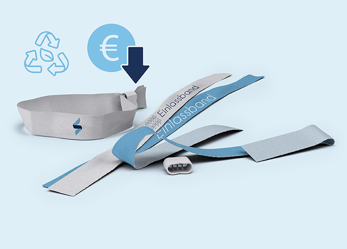 Einlassbänder aus Stoff (Recycling Polyester) nicht eingefädelt