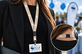 Lanyards mit Steckschnalle und Sicherheitsverschluss aus Polyester