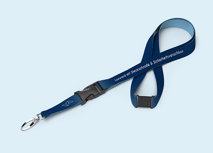 Lanyard mit Steckschnalle und Sicherheitsverschluss aus Satin | 4/4 | 20 mm