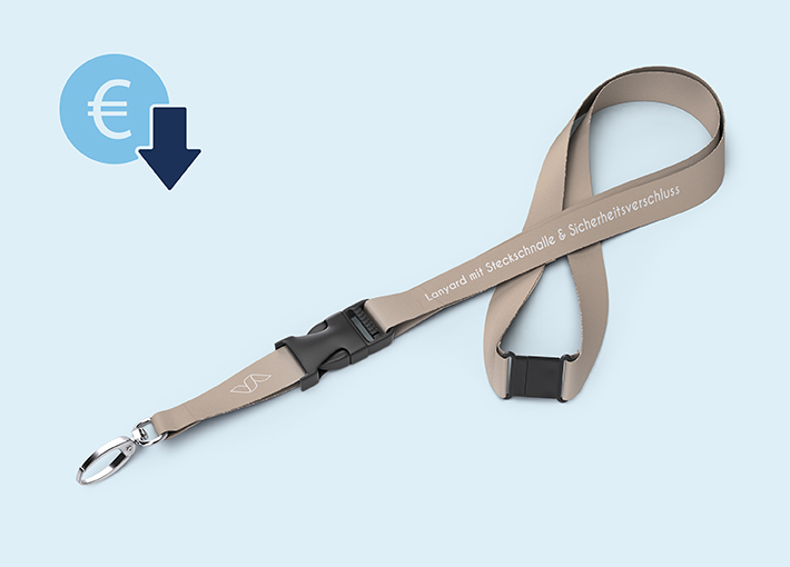 Lanyard mit Steckschnalle und Sicherheitsverschluss aus Polyester | 4/4 | 20 mm