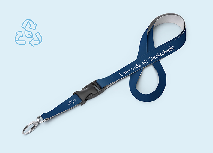Lanyard mit Steckschnalle aus Recycling-Material | 4/0 | 25 mm