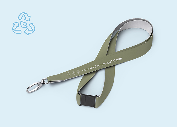 Lanyard mit Sicherheitsverschluss aus Recycling-Material | 4/0 | 15 mm
