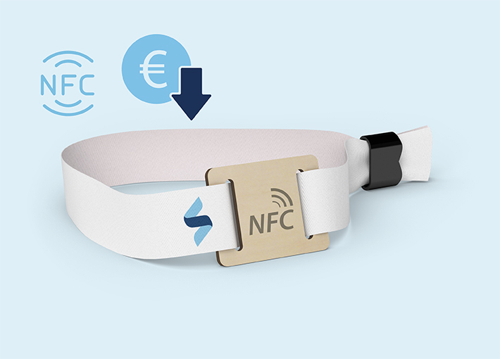 Einlassbänder bedruckt (NFC-Chip Holz, eckig) nicht eingefädelt 