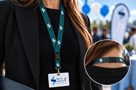 Lanyards mit Steckschnalle und Sicherheitsverschluss aus SEAQUAL® YARN