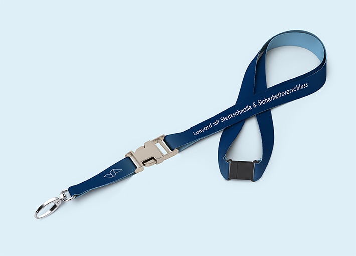 Lanyard mit Metallsteckschnalle und Sicherheitsverschluss aus Satin | 4/4 | 15 mm
